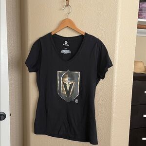 Fanatics Women’s Black VGK’s V-Neck T-Shirt with NHL Logo (Karlsson 71 on back)